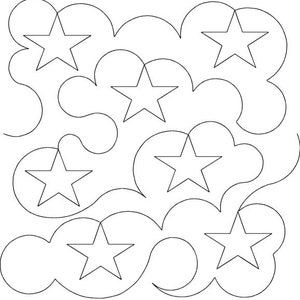 Stern-Pantograph-Digital Quilting Pattern für Langarm-Maschinen-Digitaler Download-gezippte Datei-nicht zum Ausdrucken