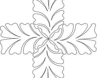 Feather Cross-Block-Motif-Quilting Pattern for longarm machines-Digital Download-zipped file-not for printing