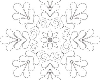 Flakey Feather-Block-Motif-Digital Quilting Pattern for longarm machines-Digital Download-zipped file-not for printing