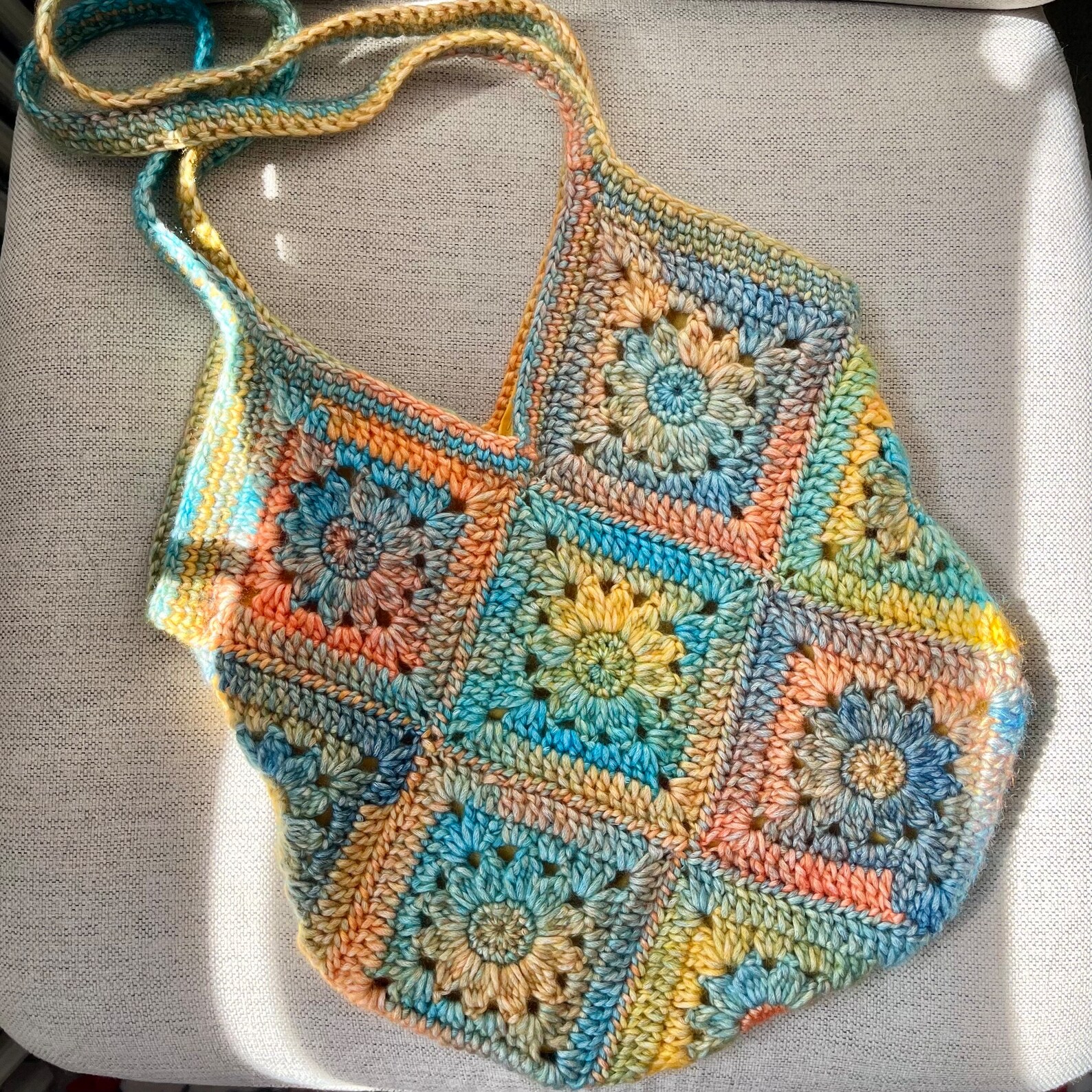 Lucia Rainbow Crochet Shoulder Bag