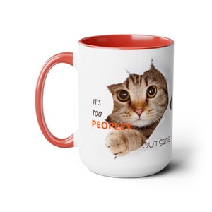 Mug popular, it's too peopley outside, pets imagen 3