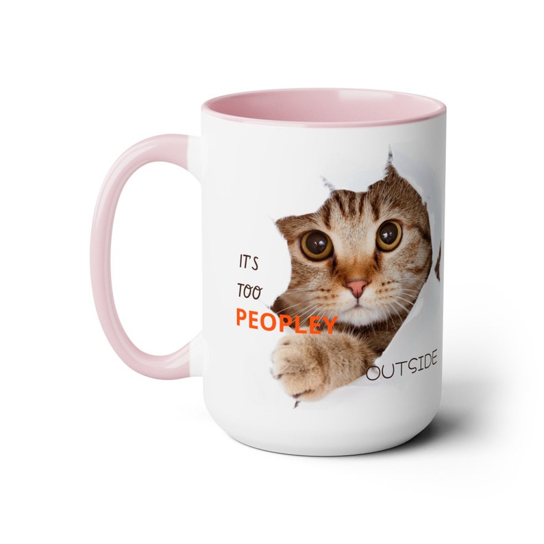 Mug popular, it's too peopley outside, pets imagen 4