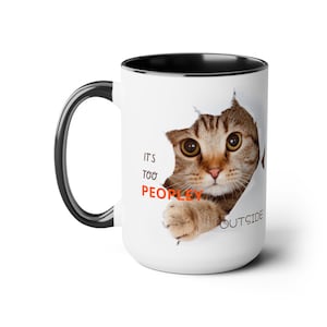 Mug popular, it's too peopley outside, pets imagen 1