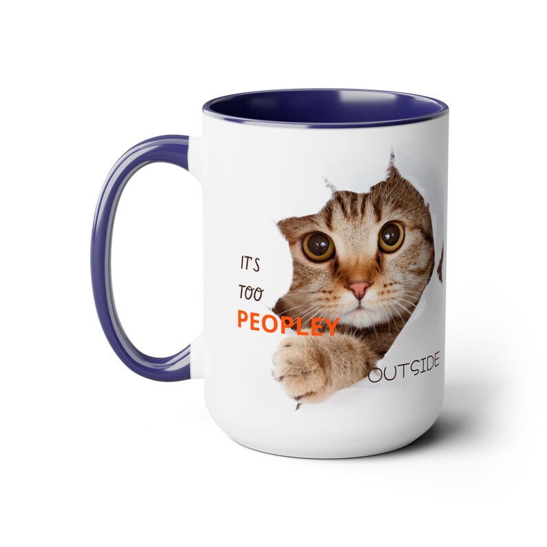 Mug popular, it's too peopley outside, pets imagen 2