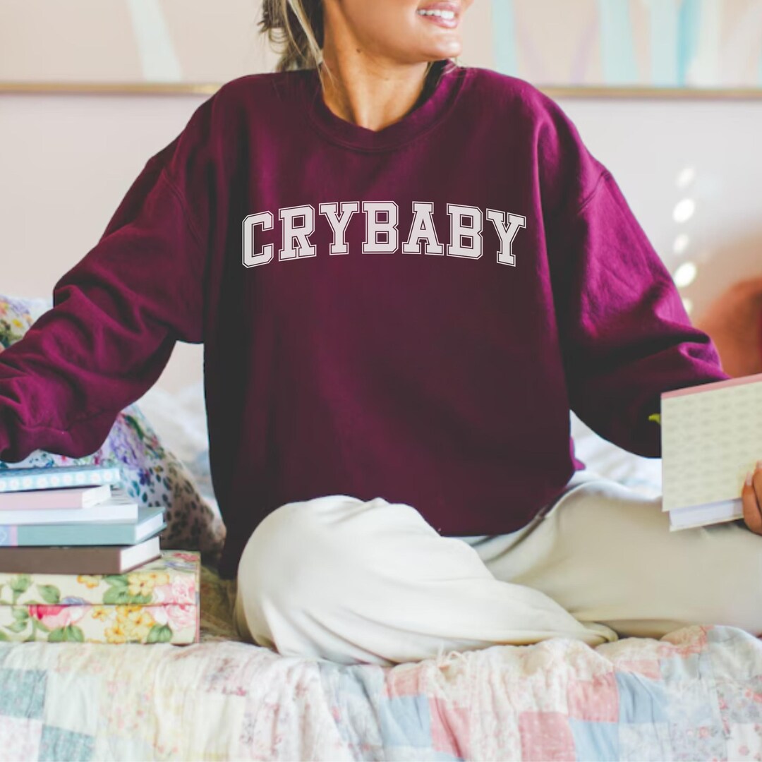 Cry Baby Cute Coquette Trendy Retro University Style Crewneck ...