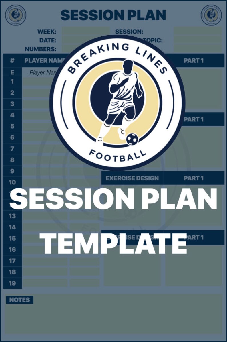 Custom A4 Football Soccer Session Plan Template Etsy