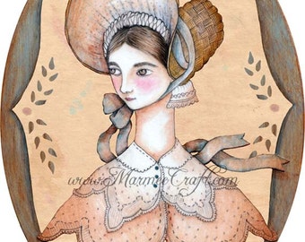 MarmeeCraft Victorian art print, "June Bonnet"