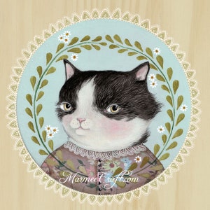 MarmeeCraft art print, "A Summerling Cat, Miss Tuxedo"