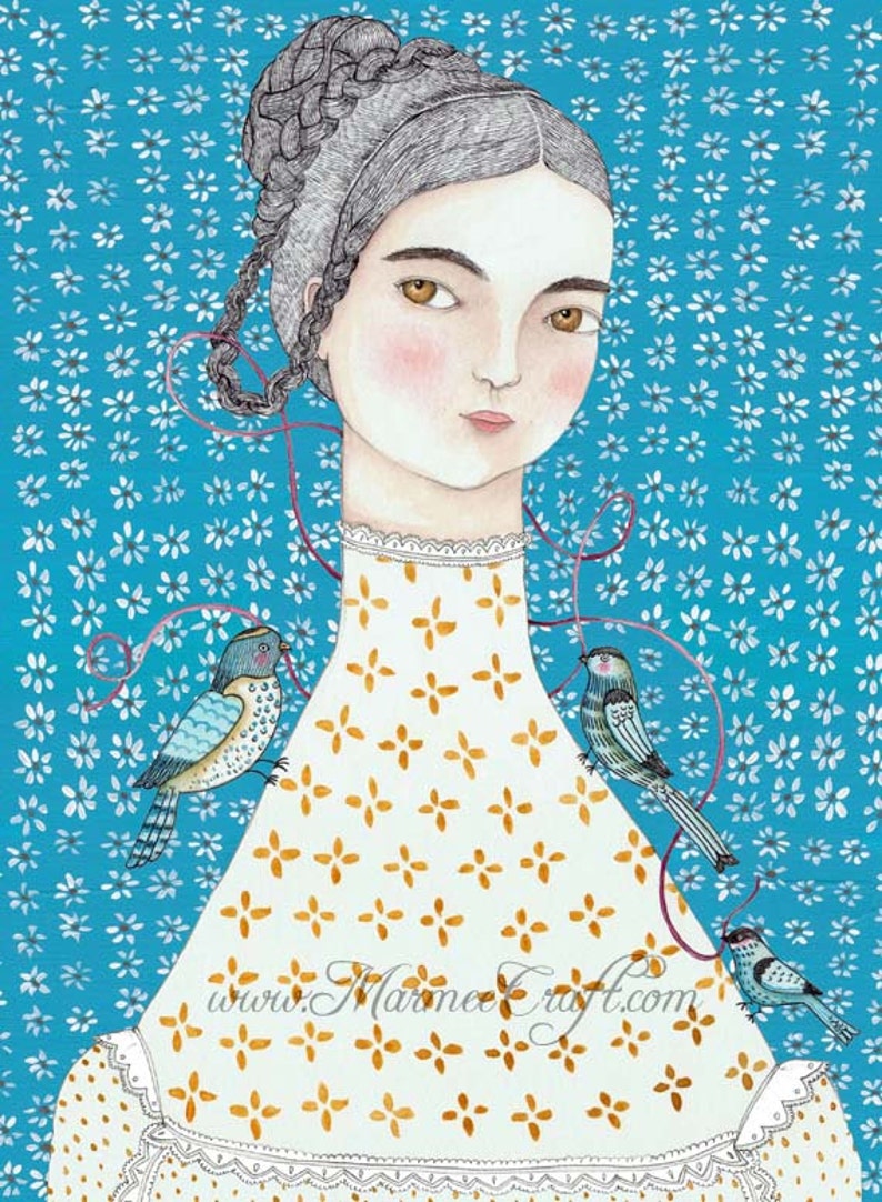 MarmeeCraft art print, Mathilde in Blue image 1