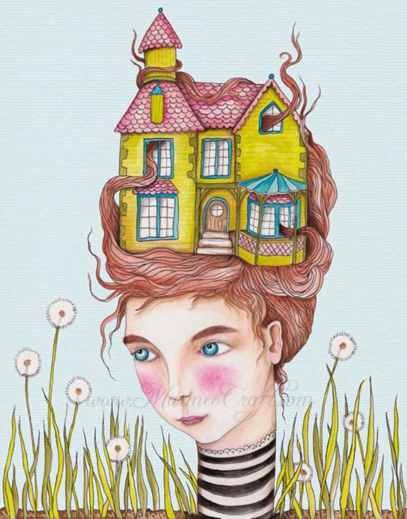 MarmeeCraft house girl art print Our House image 1