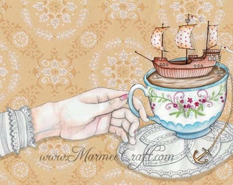 MarmeeCraft art print- "Once Upon a Tea Time"