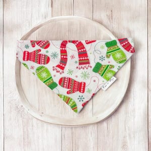 Christmas Over the Collar dog bandana, winter Dog bandana, Slip on dog bandana, Cat over the collar bandana, Christmas pet accessories