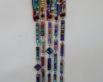 Custom Wall Hangings, Dichroic Glass Wall Hangings, Wall Art Decor, Glasspondstudio Dichroic Fused Glass Wall Hangings