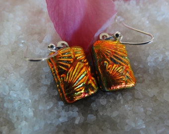 Dichroic Glass Earrings~ Glass Earrings~Fused Glass Earrings~Free Shipping~Glass Jewelry~Shimmering Dichroic Glass Earring~Made in Mexico