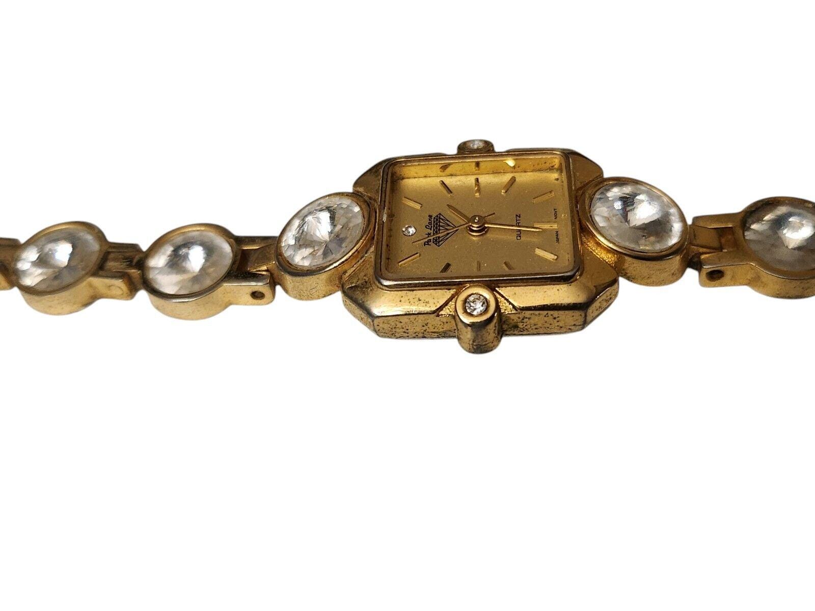 Vintage Park Lane Gold Tone Bracelet Style Watch Crystal Accents Tested J278 Park Lane Watches - Etsy main image 4