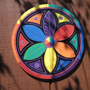 Rainbow Mandala ,Double Rosette, Star Circle, MADE TO ORDER image 5