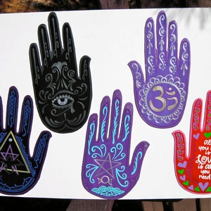 Magnet, Hand shape, Raven ,Moon, Pentagram, Triangle, pagan, wiccan, Made To Order image 5