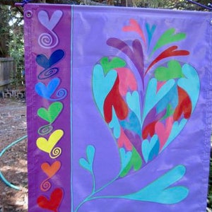 Vibrant Hearts, Chakra Flower Hearts indoor, outdoor banner image 1