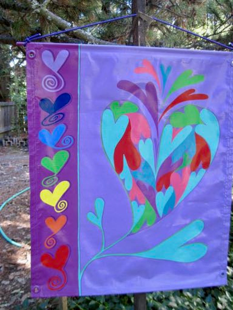 Vibrant Hearts, Chakra Flower Hearts indoor, outdoor banner image 1