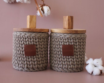 Cotton pads and cotton swabs holders * cotton pads and organizer * bathroom storage organizer * bathroom baskets for shelves