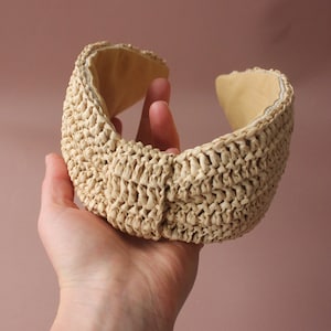Wide straw headband * summer raffia headband * handmade straw headband * boho straw headband * bohemian wide headband