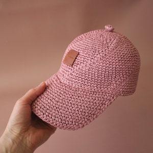 Straw cap baseball * summer raffia baseball cap * women’s baseball cap * pink straw baseball cap * handmade straw cap, summer baseball cap
