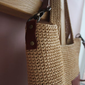 Large straw tote bag raffia tote bag casual tote bag large handmade beach bag raffia summer tote bag raffia shopper bag image 2