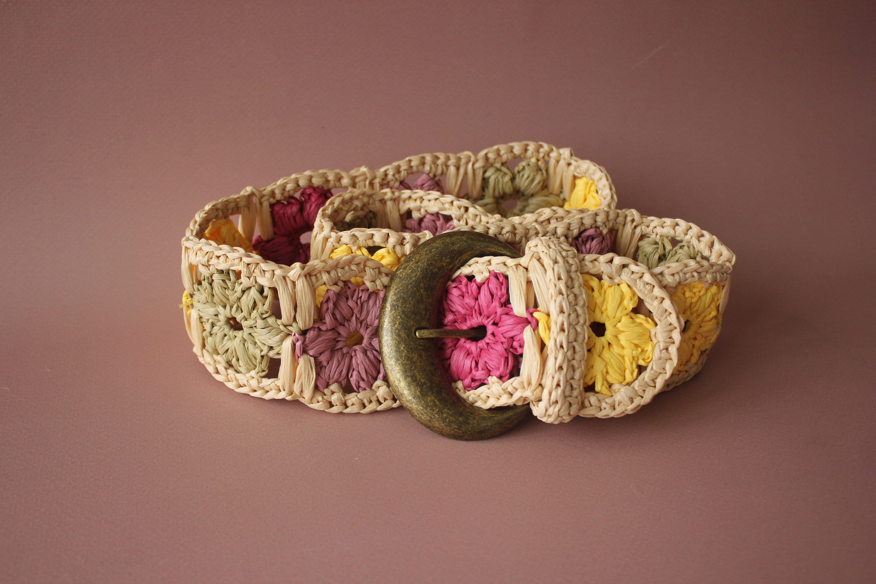 Raffia Flower Belt * Raffia Wide Belt * Women’s Raffia Belt * Boho ...