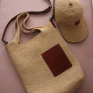 Large straw tote bag raffia tote bag casual tote bag large handmade beach bag raffia summer tote bag raffia shopper bag image 8