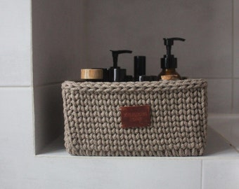 A countertop bathroom organizer * cosmetic storage organizer * bathroom storage organizer * bathroom baskets for shelves * square box