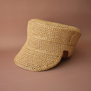 Straw baker boy cap for women * summer beige breton cap * raffia baker boy cap for women * handmade straw fisherman cap * summer newsboy cap