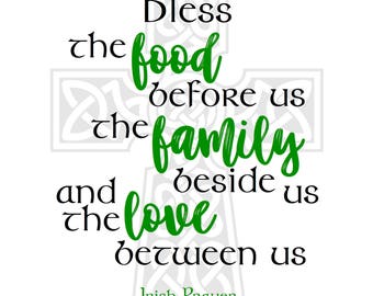 Irish Blessing PRINTABLE Digital Download in Green and Grey