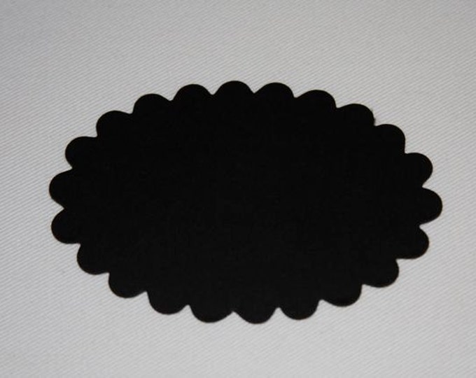 Set of 10 Chalkboard Tag Sticker Labels, Scalloped Oval 3.5 Etsy