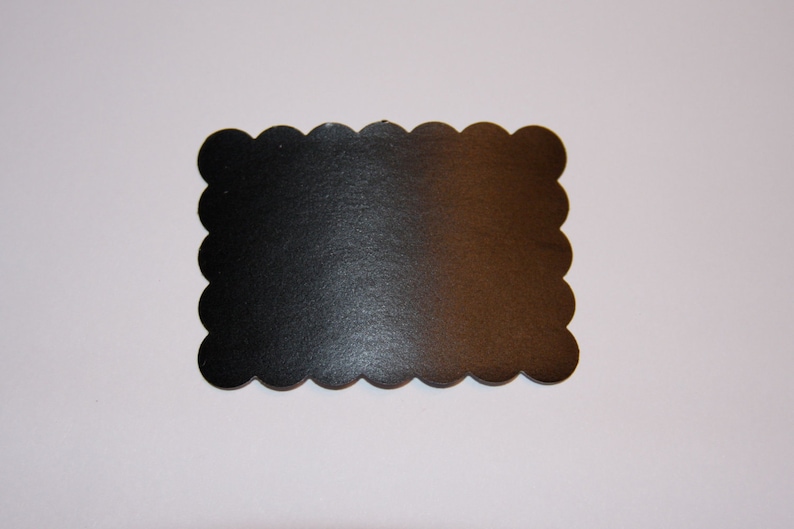 Set of 10 Chalkboard Tag Sticker Labels Scalloped Rectangle Etsy