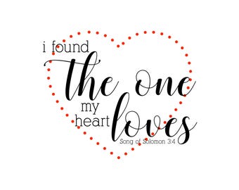 i found the one my heart loves PRINTABLE Digital Download in black and white with red heart