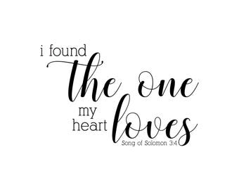 i found the one my heart loves PRINTABLE Digital Download in black and white