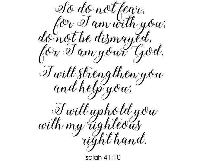 Isaiah 41:10 PRINTABLE Digital Download in Black and White - Etsy