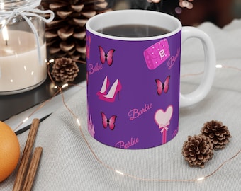 Barbie Dreamscape Mug: Pink Ceramic Cup, Princess Theme