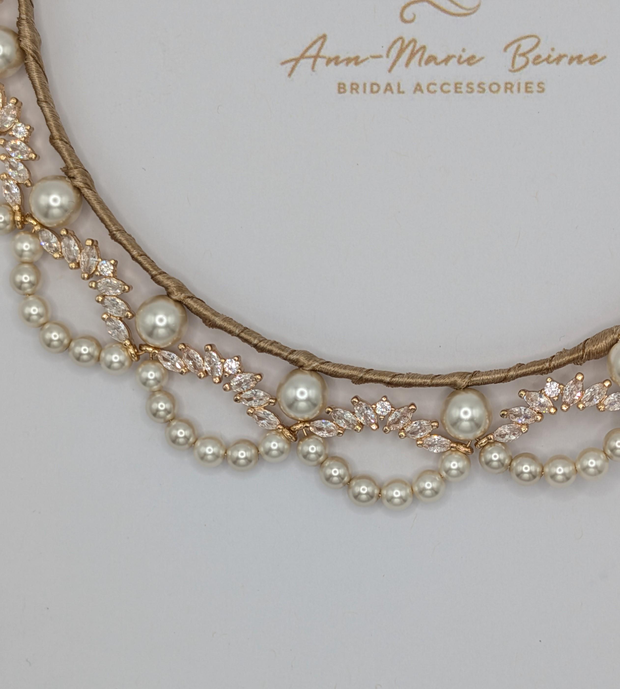 Pearl And Crystal Head Band
