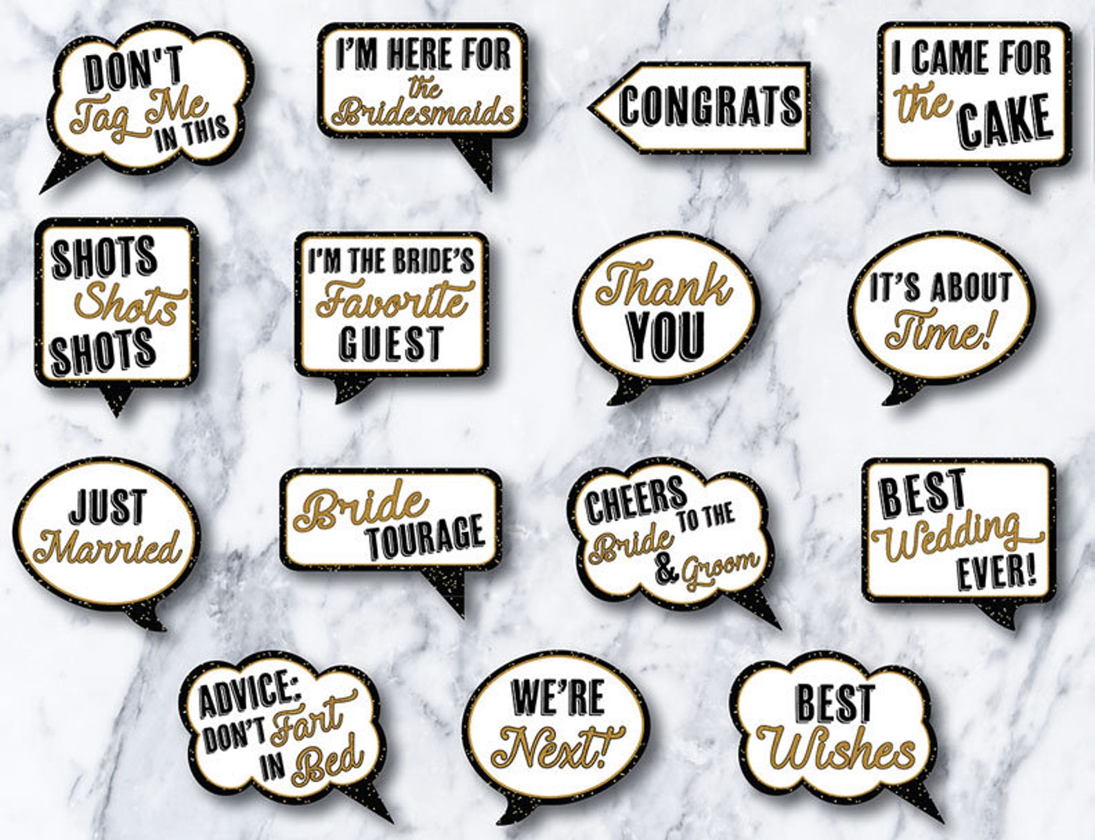 30 PRINTABLE Wedding Photo Booth Props INSTANT DOWNLOAD | Etsy