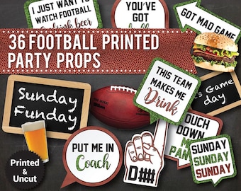 36 Football Photo Booth Props: Super Bowl Party (Printable)