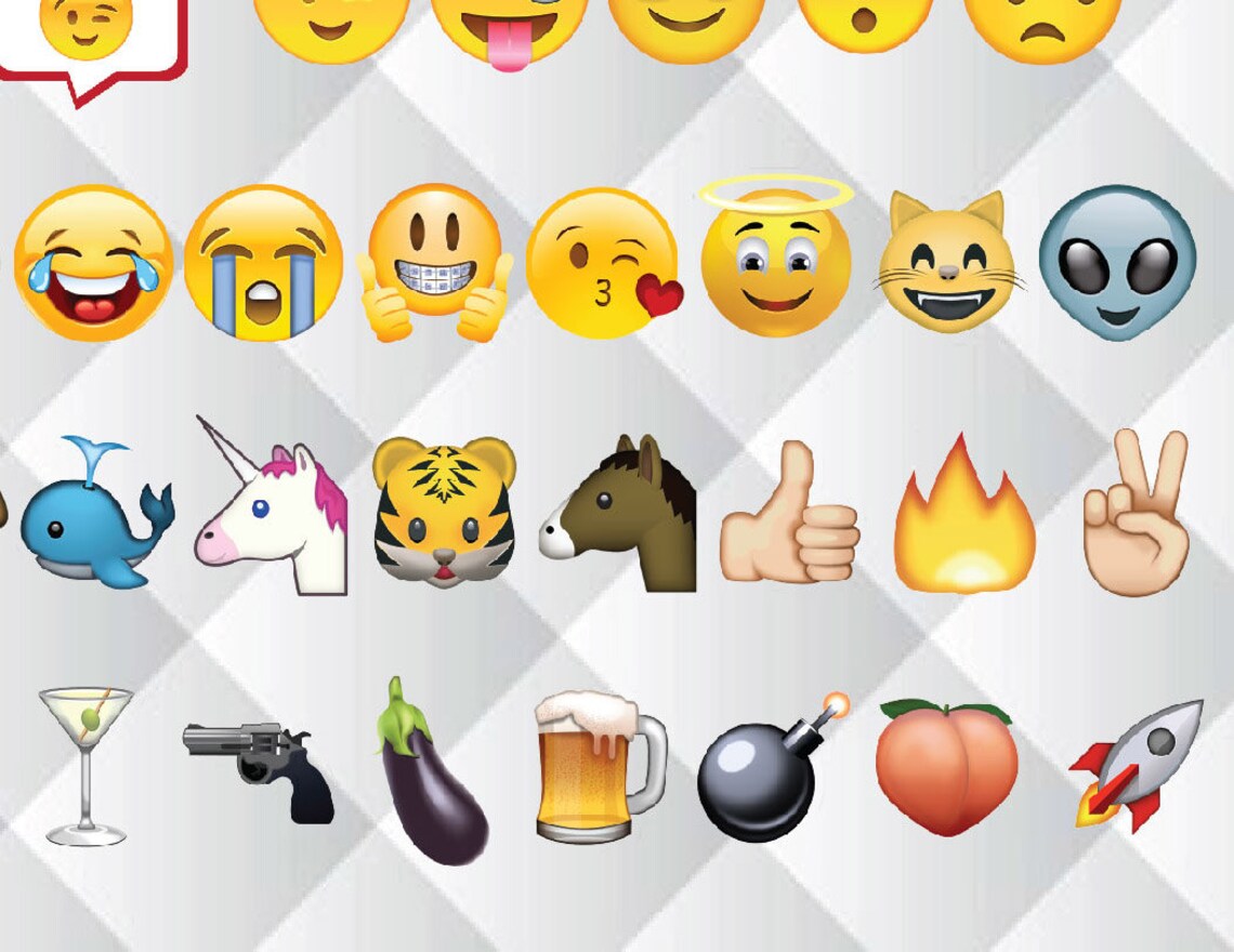 47 Emoji PRINTABLE Photo Booth Props Funny Party Props Sweet - Etsy