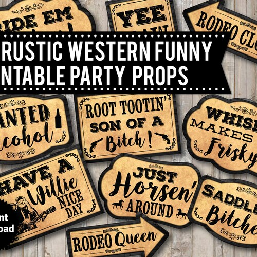 30 PRINTABLE Western Rustic Photo Booth Props Country - Etsy