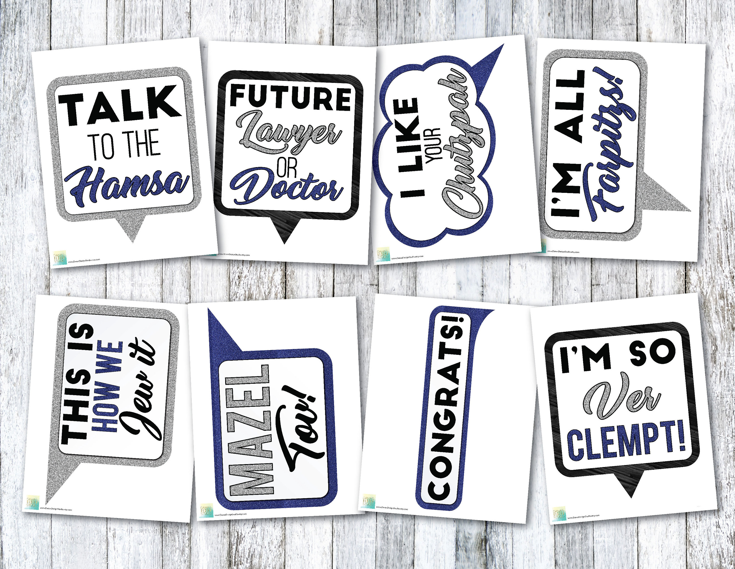 30 Funny Bar Mitzvah Bat Mitzvah Props PRINTED & UNCUT Etsy