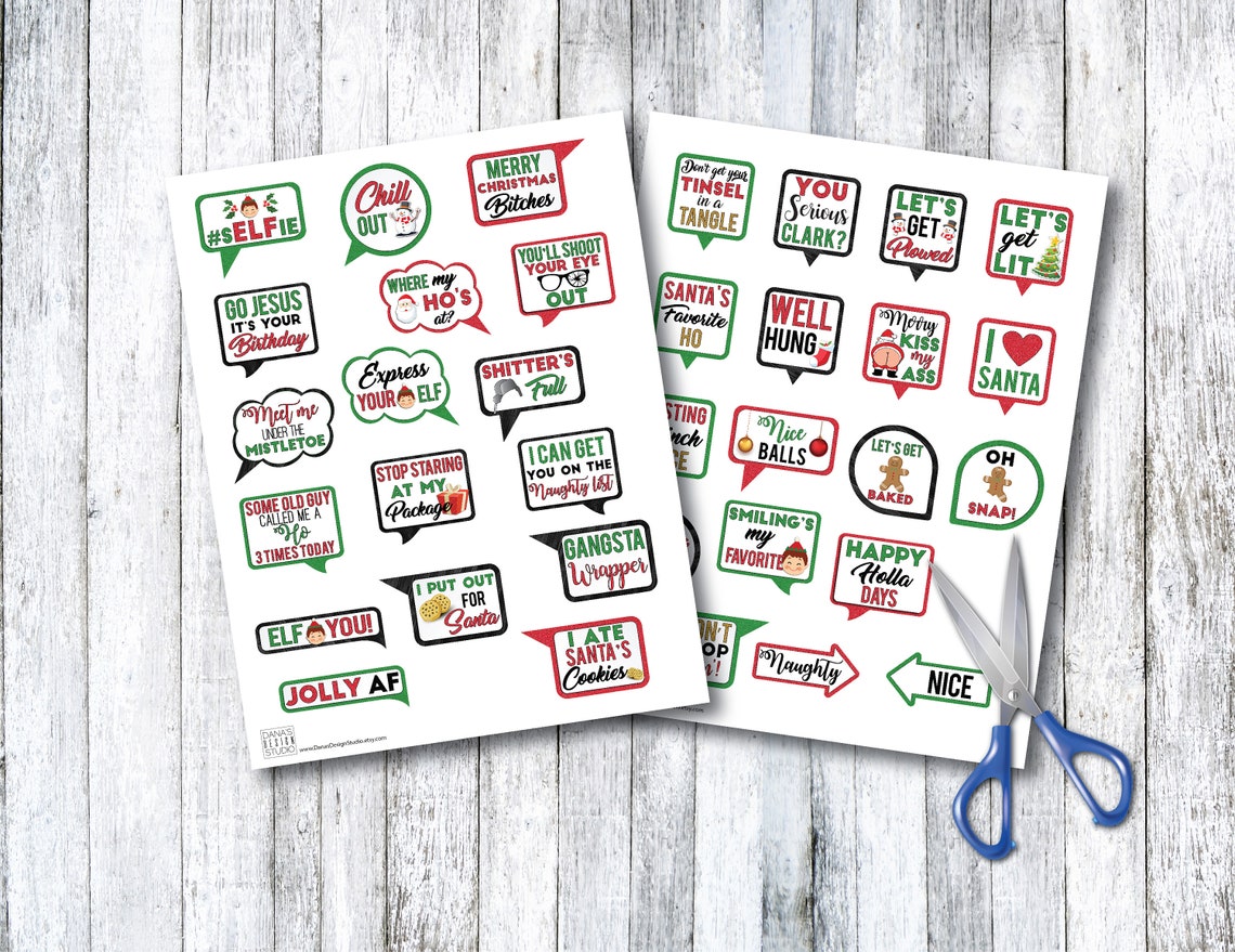 35 Funny Holiday PRINTABLE Adult Cupcake Toppers Funny - Etsy