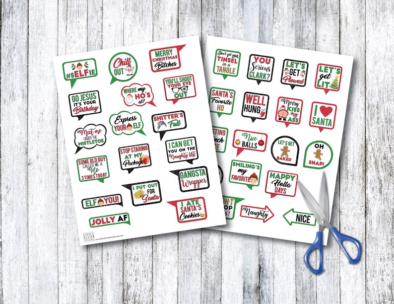 35 Funny Holiday PRINTABLE Adult Cupcake Toppers Funny - Etsy