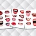 20 Lips Photo Booth PRINTABLE Props, Funny Mouth Realistic Party Props, Printable Props, Lips ...