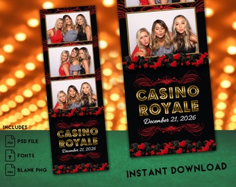 Casino Royale Photo Booth Template: Party Photo Strips (PSD)
