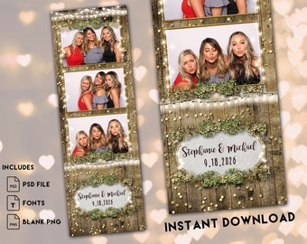 Rustic Wedding Photo Booth Template: Editable PSD (Digital Download)