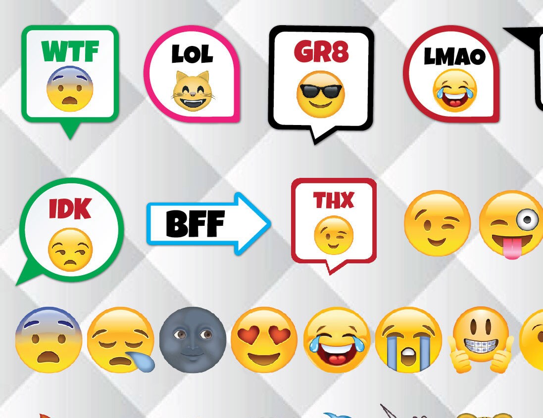47 Emoji PRINTABLE Photo Booth Props Funny Party Props Sweet - Etsy Canada
